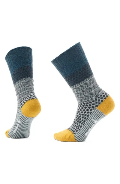 Smartwool Everyday Popcorn Cable Knit Merino Wool Blend Crew Socks In Frosty Green