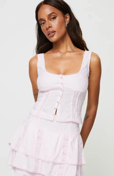 Princess Polly Cheyla Button-up Tank In Pink