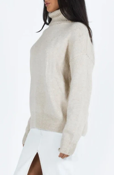 Princess Polly Oswin Oversize Turtleneck Sweater In Beige