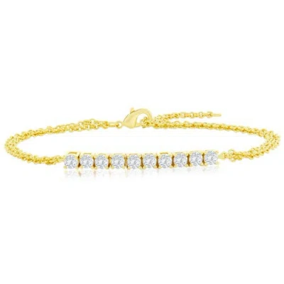 Donatello Gian Multi Strand Crystal Bracelet In Gold