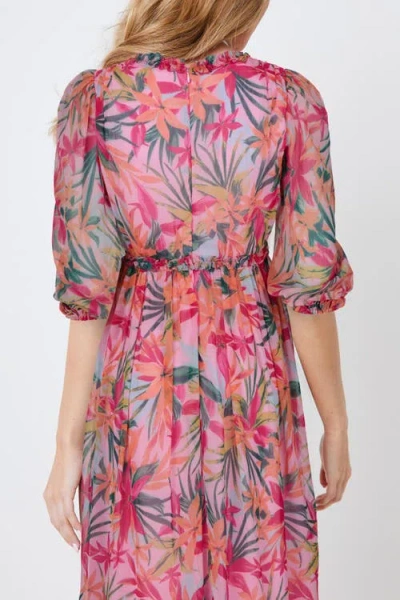 Creea The Label Floral Print Empire Waist Midi Dress In Tropical