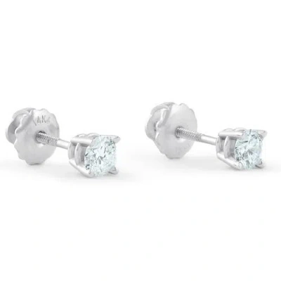 Bliss Diamond 1/2ct Diamond Screwback Studs Lab Grown Diamond Eco Friendly 14k Gold In 14k White Gold