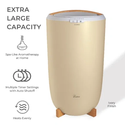 Zadro Towel Warmer With Aromatherapy Diffuser And Lavender Essential Oil In Bamboo/ivory