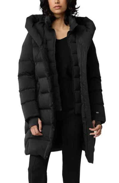 Soia & Kyo Hooded Water Repellent Down Puffer Coat In Black