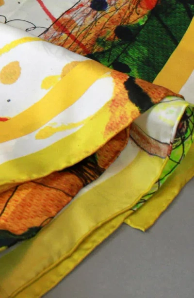 Jessie Zhao New York Women's Yellow / Orange Silk Scarf In Yellow Of Wonderful World Once Upon A Time In Yellow