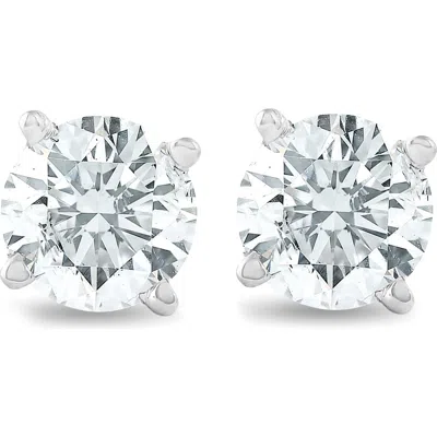 Bliss Diamond 1 Ct Diamond Screw Back Studs 14k White Gold Lab Grown Eco Friendly In 14k White Gold