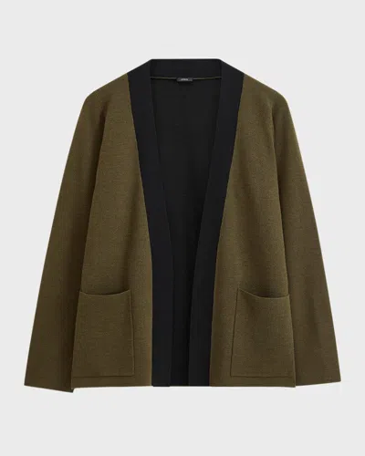 Joseph Open-front Knit Cardigan In Black Combo