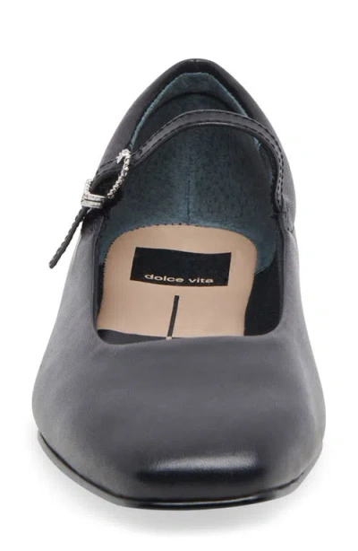 Dolce Vita Anneke Mary Jane Flat In Onyx Suede