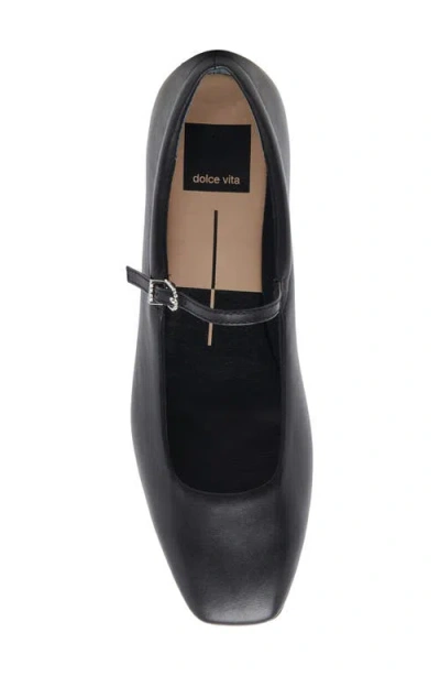 Dolce Vita Anneke Mary Jane Flat In Onyx Suede