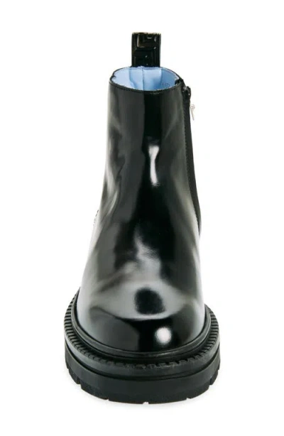 Versace Leather Boot In Black-palladium