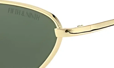 Fifth & Ninth Daphne 60mm Polarized Cat Eye Sunglasses In Gold/green