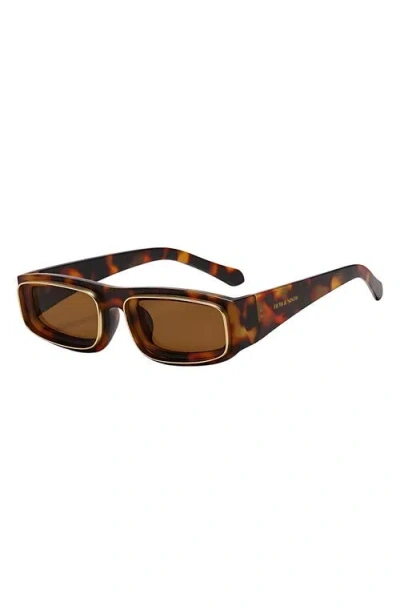 Fifth & Ninth Rae 52mm Polarized Rectangular Sunglasses In Brown