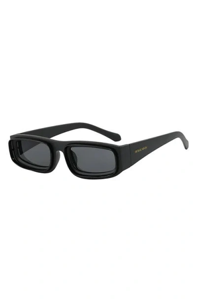 Fifth & Ninth Rae 52mm Polarized Rectangular Sunglasses In Black