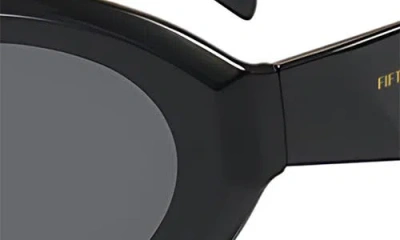 Fifth & Ninth Leona 54mm Polarized Oval Sunglasses In Black