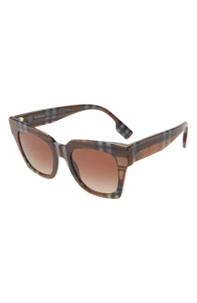 Burberry Kitty Be4364 396713 Butterfly Sunglasses In Check Brown/brown Gradient