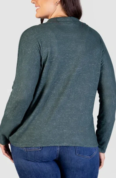 24seven Comfort Apparel Plus Size Open Front Long Bolero Cardigan Sweater In Hunter