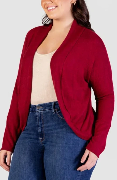 Shop 24seven Comfort Apparel Curved Hem Bolero Jacket In Red