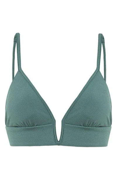 Maaji Eucalyptus Green Parade Reversible Triangle Bikini Top In Green