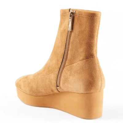 Shop Cecelia New York Gate Wedge Bootie In Nutella