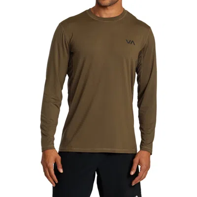 Shop Rvca Sport Vent Long Sleeve T-shirt In Mocha