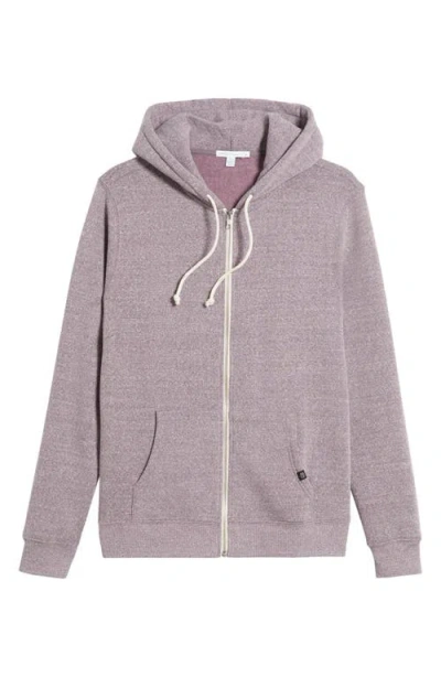 Threads 4 Thought Trim Fit Heathered Fleece Zip Hoodie In Dark Plum