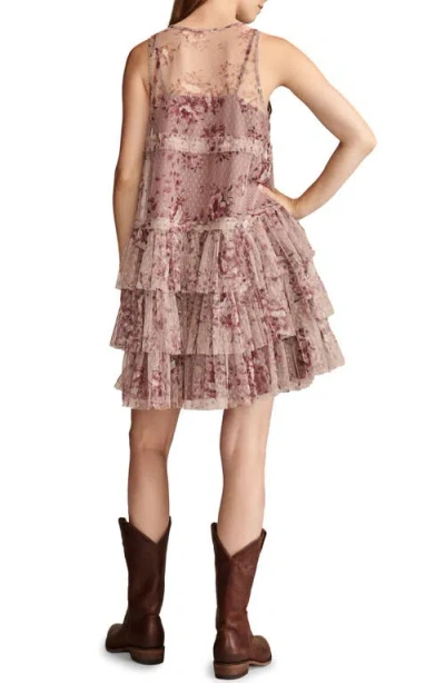 Lucky Brand Women's Printed Tulle Party Mini Dress In Pink Floral
