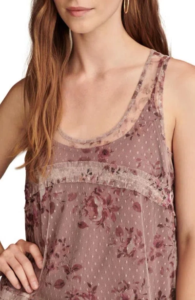 Lucky Brand Women's Printed Tulle Party Mini Dress In Pink Floral