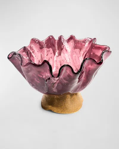 Vetrofuso Alzata Vase In Plumgold