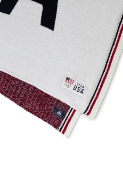 Barefoot Dreams Cozychic® Team Usa Throw Blanket In Pearl Multi