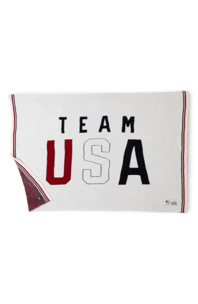Barefoot Dreams Cozychic® Team Usa Throw Blanket In Pearl Multi
