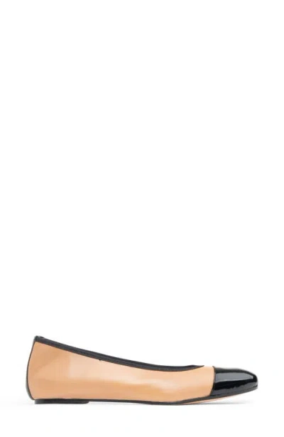 Patricia Green Adele Cap Toe Wedge Pump In Beige/black Patent