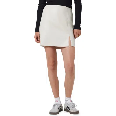 Noisy May Clara Faux Leather Miniskirt In Moonbeam