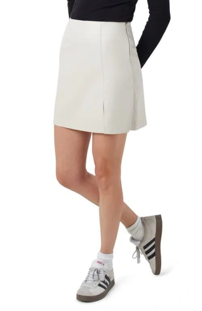 Noisy May Clara Faux Leather Miniskirt In Moonbeam
