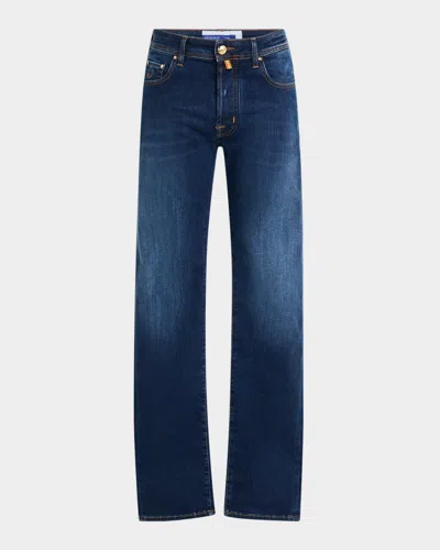 Shop Jacob Cohen Men's Bard Slim-fit Jeans In Brown Pattern