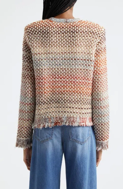 Veronica Beard Sariyah Knit Jacket In Red Multi