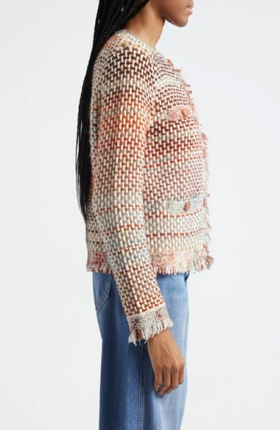 Veronica Beard Sariyah Knit Jacket In Red Multi