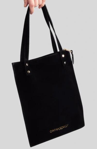 Cynthia Rowley Sleek Suede Tote In Black