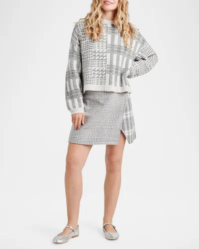 Shop Splendid Elliot Plaid Sweater In Grey Glen Check