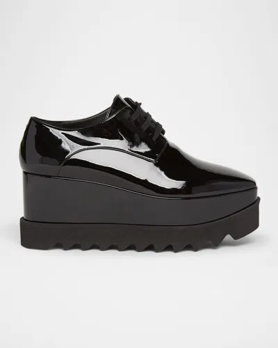 Stella Mccartney Elyse Patent Alter Platform Sneaker Loafers In Black