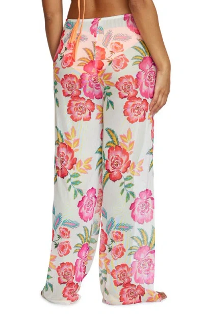 Pq Swim Monroe Sheer Mesh Cover-up Pants In Pink