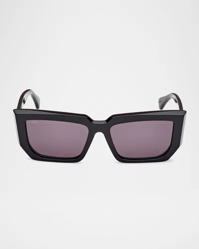 Max Mara 54mm Rectangular Sunglasses In Sblksmk