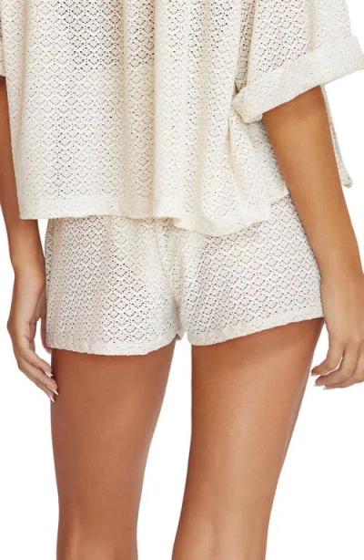 Pq Swim Drew Metallic Sheer Cover-up Shorts In Biscotti