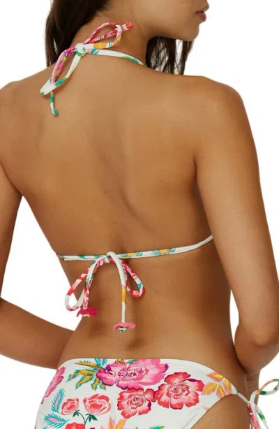 Pq Swim Embroidered Triangle Bikini Top In Pink