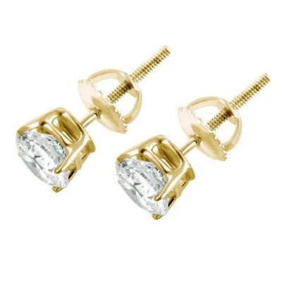 Bliss Diamond 3ct Tdw Diamond Studs 14k Yellow Gold Lab Grown Screw Back Earrings In 14k Yellow Gold