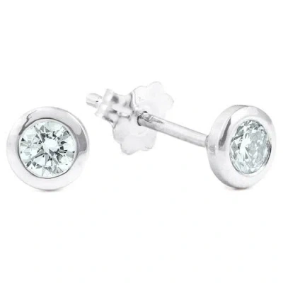 Bliss Diamond 1/4 Ctw 14k Gold Diamond Bezel Martini Stud Earrings Lab Grown In 14k White Gold