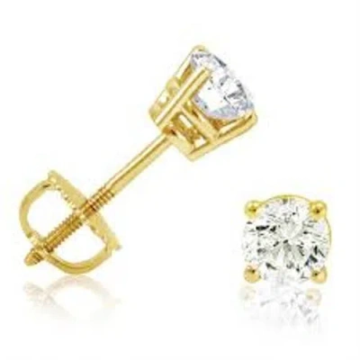 Bliss Diamond 1/4 Ct Diamond Screw Back Studs 14k Gold Lab Grown Eco Friendly In 14k Yellow Gold
