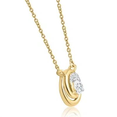 Bliss Diamond 1/4ct Tw Round Diamond Circle Halo Pendant Gold Lab Grown Necklace In 10k Yellow Gold