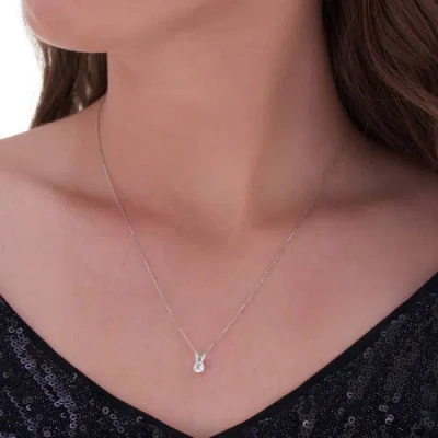 Bliss Diamond Lab Grown Diamond Solitaire Necklace & Studs Set 5/8 Carat Tw 14k Gold In White Gold