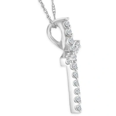 Bliss Diamond 1/3 Ct Lab Diamond Cross Pendant Necklace 18" Gold 21mm Tall In 10k White Gold