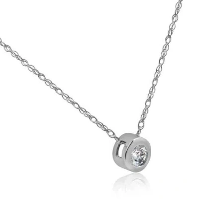 Bliss Diamond 3/8ct Bezel Solitaire Lab Grown Diamond Pendant 14k Gold In 14k White Gold